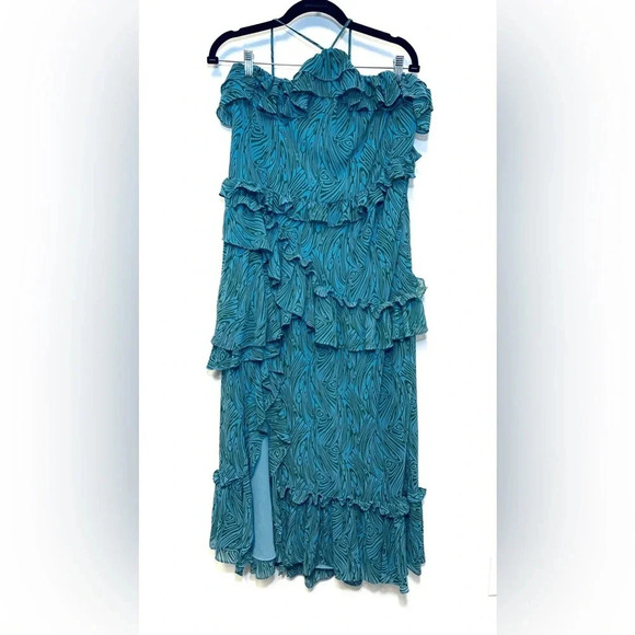 NWT Cinq a Sept Rayner Asymmetric Ruffle Midi-Dress - Abstract Asymmetric - Picture 3 of 8